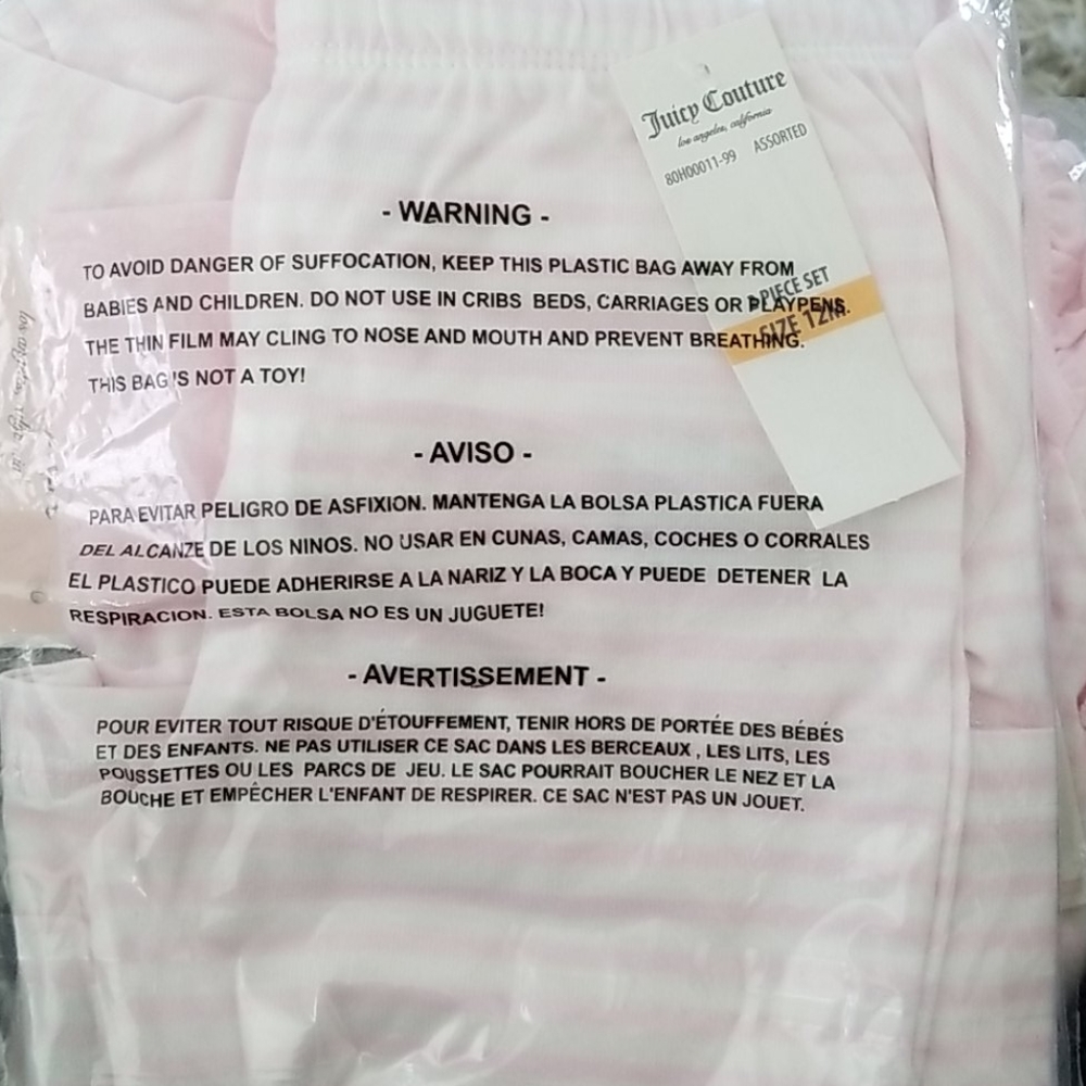 NEW Juicy Couture Pink 2 Piece Pant Set Size 12M - Picture 7 of 8